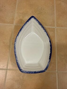 NAUTICAL THEMED Dingy / Row Boat - Glazed Pottery Appolia Brand